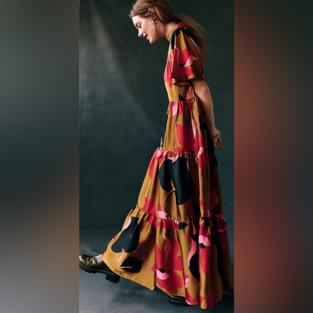 Corey Lynn Calter Tiered Floral Maxi Dress Size Small